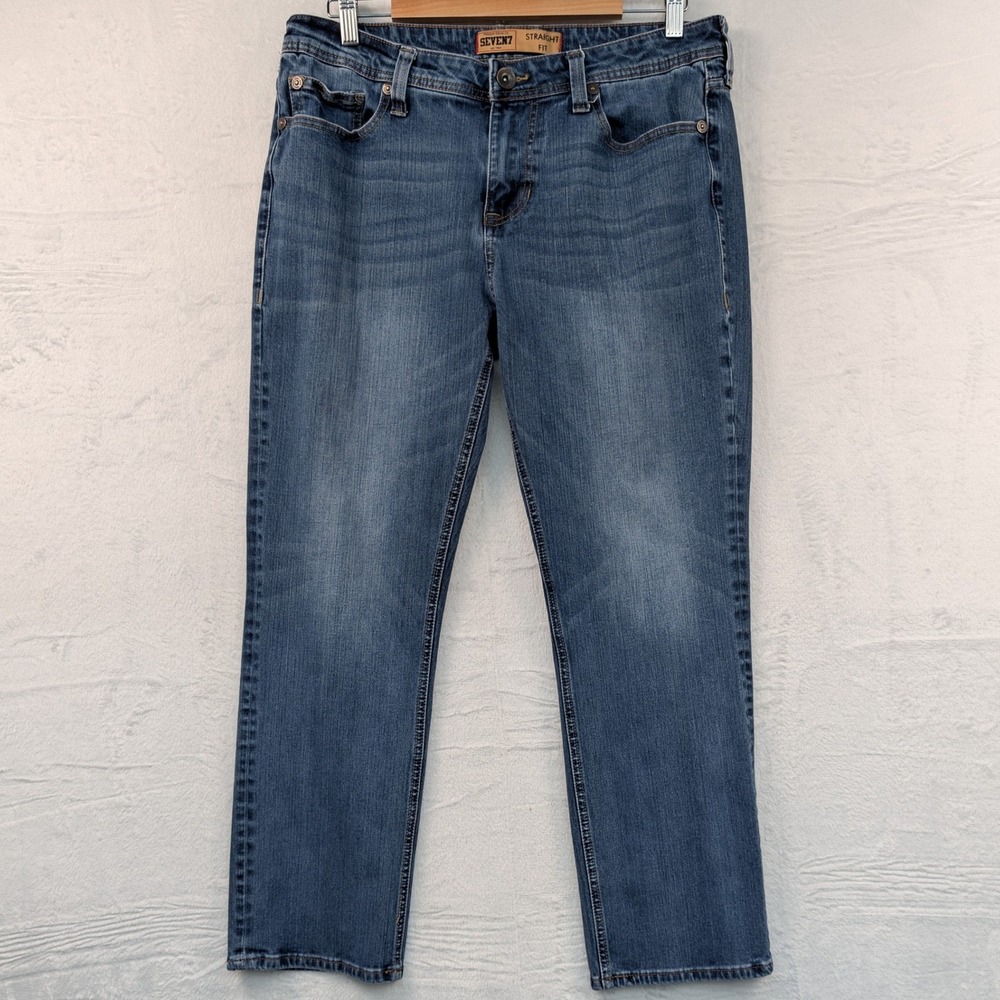 Seven7 Jeans Men's 34x28 Blue Straight Fit Amsterdam Dark Stretch Denim Workwear